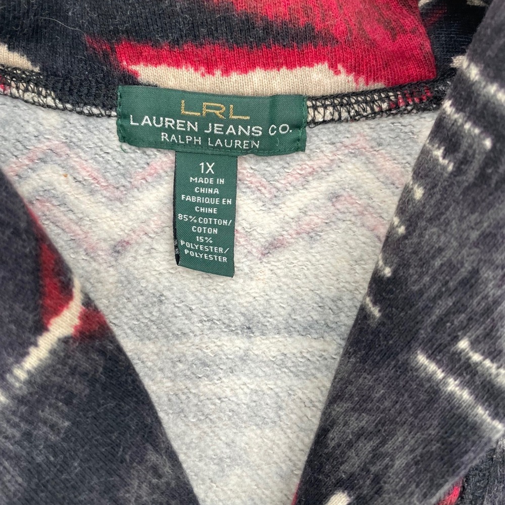 Tribal Print Button-Front Cardigan Sweater - Black & Red - Picture 10 of 15